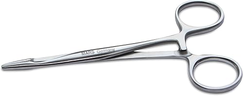 Mars - Extractor de pelo profesional y hemostático, puntas redondeadas, acero inoxidable de grado quirúrgico y mecanismo de bloqueo, 4.5 pulgadas de