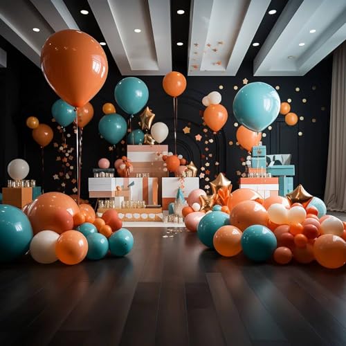 Image of KALOR Retro Orange Balloons,100 Pcs 5 Inch Mini Matte Latex Balloons for Balloon Garland Arch, Birthday Decoration, Wedding Party, Baby Shower Decorations