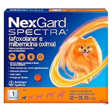 Boehringer NexGard Spectra (PP) 2KG ATÉ 3,5KG - Medicamento para Cães - Antiparasitário Completo