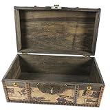 Petit coffre au trésor : avec un verrou par mot de passe, la en bois est facile à ouvrir à fermer, très pratique à utiliser, conteneur à bijoux