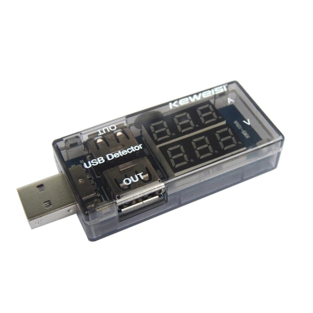USB Tester Power Meter 3-9V 0-5A Dual USB Output Ports Digital Current Tester Meter, Power Capacity, USB Current Power Voltmeter Ammeter Detector for Laptop Power Bank Solar Panel