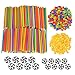 Playlearn Large 816 Piece Straws Builders Construction Building Toy – 8 Inch Full Size Straws - Giant Pack with Wheels and Special Connectors