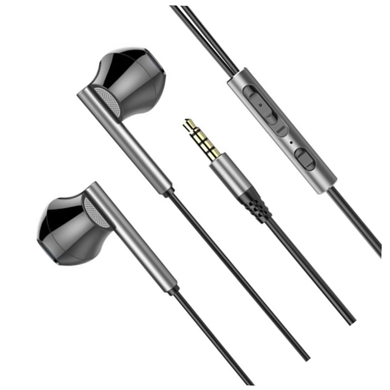 Uonlytech 3pezzi Cuffie In-ear Metalliche Con Microfono Auricolari Gaming Basso Profondo Compatibili Smartphone Design Ergonomico Per Comfort Estremo Cavo Resistente Nero