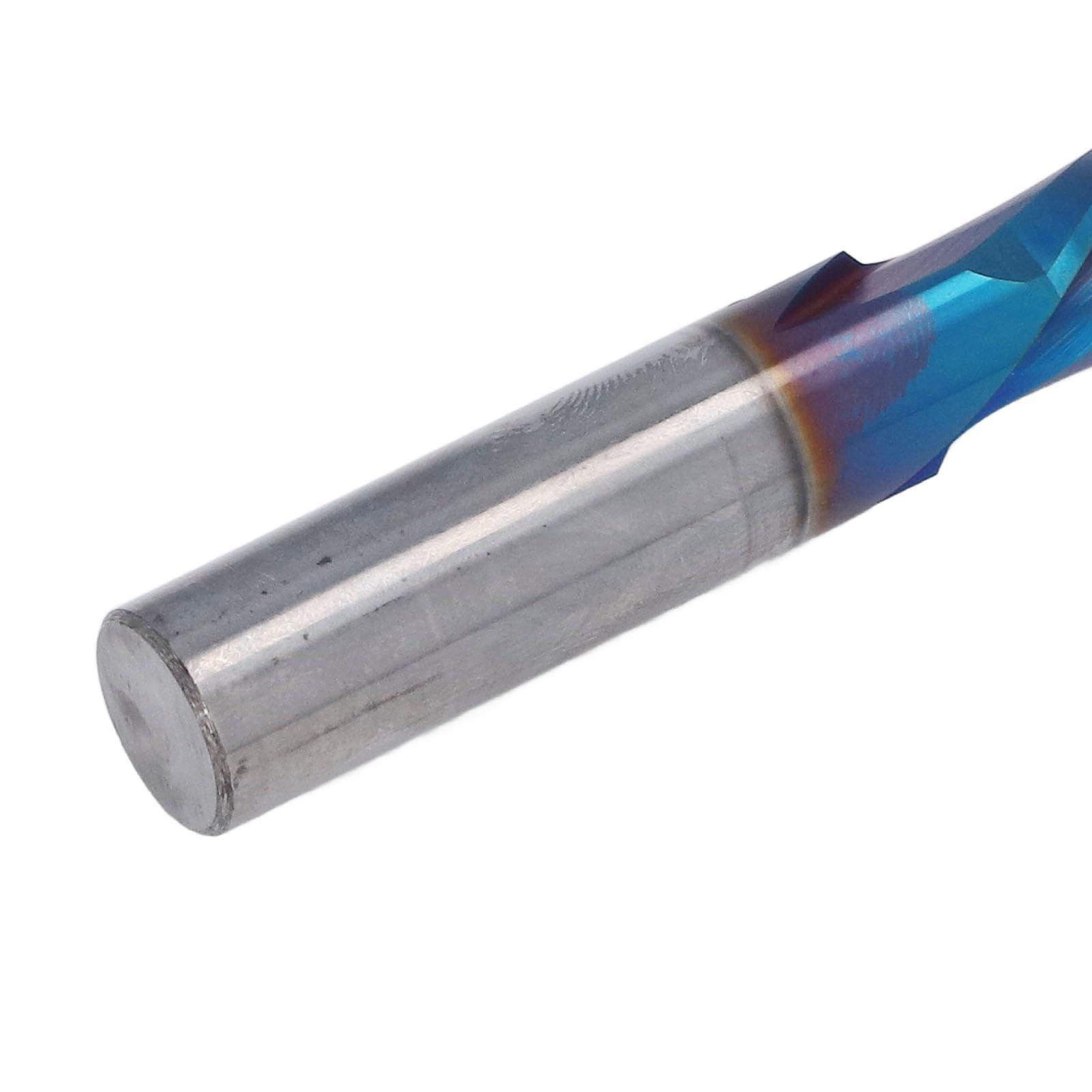 Fafeicy Frez Kompresyjny, Frez Spiralny z Węglika Spiekanego YK20, 1 trzpień 2-calowy, Powłoka Nano Blue, Prowadnica z Podwójnym łożyskiem, Czyste Cięcie od Góry i od Dołu do Routera CNC do Obróbki