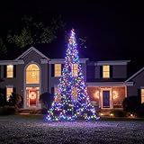Fairybell - Outdoor LED Christmas Tree - Outdoor Christmas Decorations - Multicolor - 640 LED Tree - 13ft - Pole Included