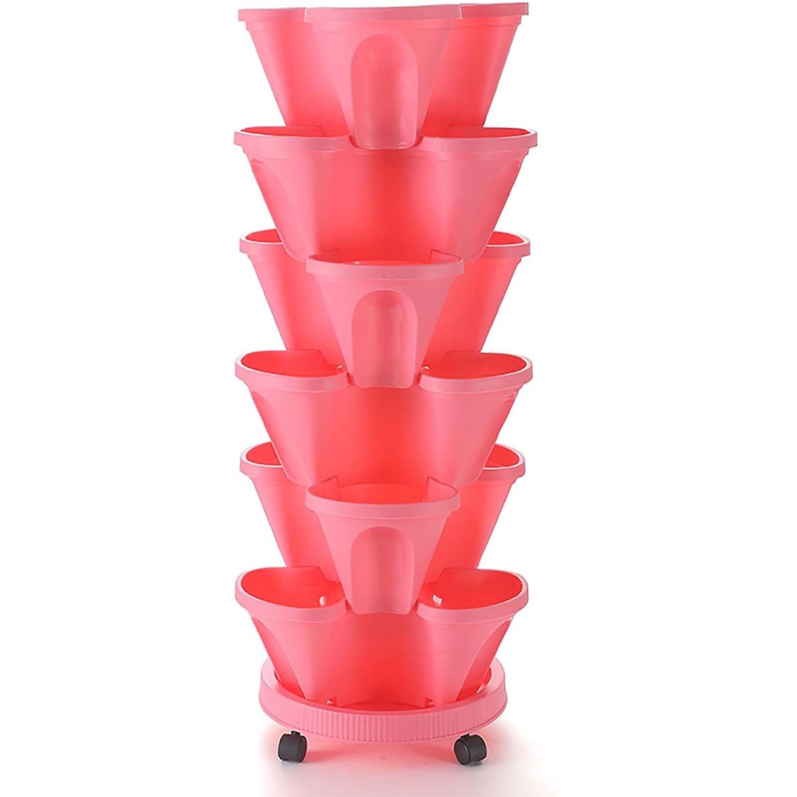 ZJTBDATG 6 x Strawberry Planter Stackable Planter Vertical Tower Garden Planter Strawberry Planter Indoor Outdoor Planters Garden Tower Herb Planter for Growing Vegetables Succulents,E,5pcs