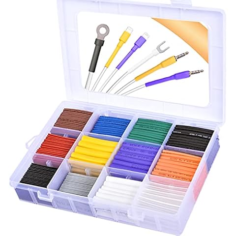 Pointool Heat Shrink Tubing Kit-Wire Wrap Tubing Tube Kit Insulation Electrical Colored Assorted Heat Shrink Tubing Assortment Electronics for Wires(Shrink Ratio2:1,650Pcs) Cover