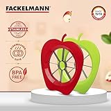 FACKELMANN Apple Cutter & Corer, Segment Cutter Slicer For Apple & Pear or Other Fruit, Plastic with Sharp Stainless Steel Function Head, Core Seed Remover, Pitter, 1.5x14x24cm, Red or Green - Image 4