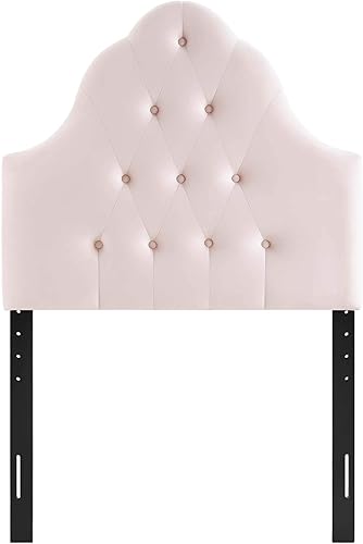 Miniatura 5 de Modway Sovereign - Cabecero de terciopelo con estilo capitoné de diamantes para cama individual, color rosa