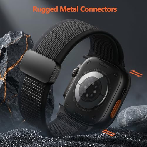 Image of Compatible with Apple Watch Ultra 3 /2 /1 Band 49mm Magnetic Nylon Strap for Series 11 /10 /9 /8 /7 /6 /5 /4 /SE Trail Loop Band 46mm 45mm 44mm 42mm 41mm 40mm