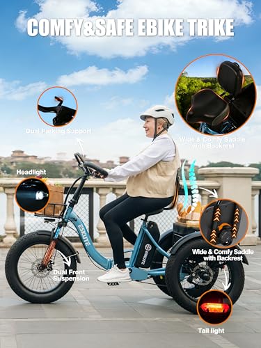 ESKUTE T300 Pro Electric Trike for Adults, 998.4Wh