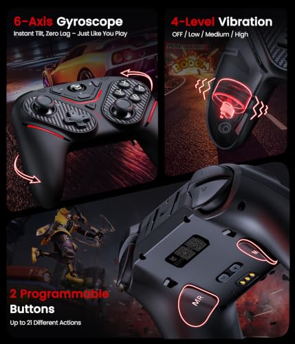 Image of Svetaecho Controller for Switch 2 / Switch /Lite /OLED w TMR Joysticks, Switch 2 Pro Controller with Charging Dock,Trigger, One-Key Wake-Up,Programmable Buttons,11 LED Modes