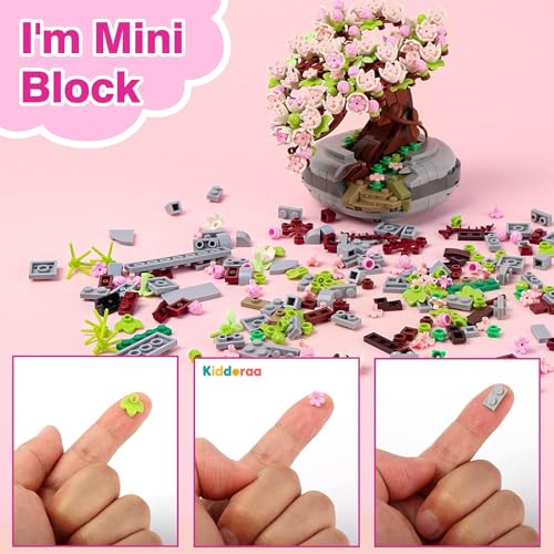 Image of Kawaii Sakura Bonsai Tree Building Blocks Set, 426+ PCS Cherry Blossom Treehouse Mini Brick Botanical Collection for Teens & Adults 14+ | Cute Anime Desk Decor | 1 Year Manufacturing Warranty