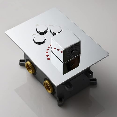 Miniatura 7 de Sistema de ducha cromado de 16 pulgadas con techo de chorro de cuerpo, juego completo de grifo de ducha de lluvia grande, sistema completo,