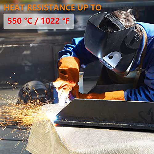 2-Pack Fire Retardant Welding Blanket Set with Gloves - 4x6 Feet Heavy-Duty Insulation
