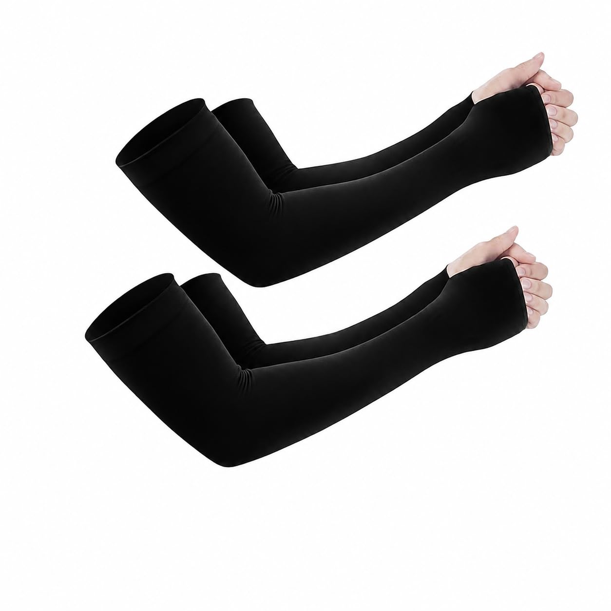Sports Arm Sleeves with Thumb Hole | UV Protection Cooling Arm Covers for Men & Women | Ideal for Cycling, Cricket, Golf, Running, Driving & Fitness Pack of 2-image-18