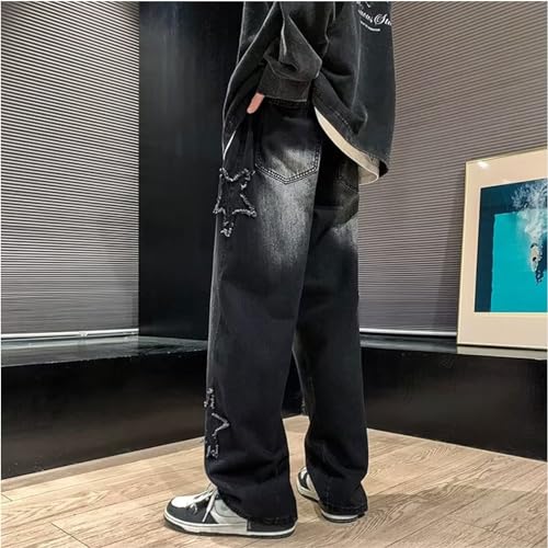 Y2k Star Pants Baggy Jeans Grunge Wide Leg Jeans Hip Hop Demin Pants Men Streetwear3