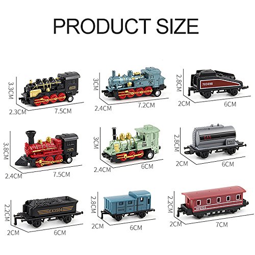 CORPER TOYS Mini Train Toy Die-Cast Pull Back Steam Train Model Set Assorted Styles for Kids Boys - 4 PACKS (16 pieces) - Thumbnail 6