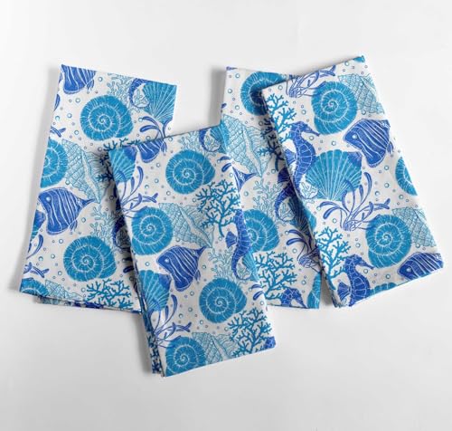 Servilletas de Tela Azul y Blanca de Algodón 20x20 Pulgadas Pack 12 miniatura 2