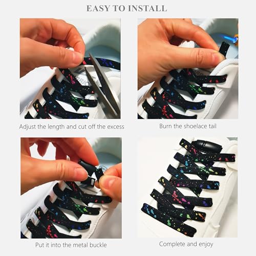 Image of Magnetic No Tie Elastic Shoe Laces for Kids Adults, No screw, One Size Fits All