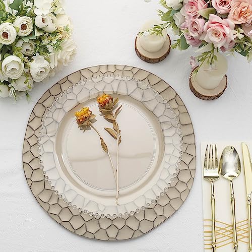 Platos Desechables 6 Pack 13" Taupe Plástico Irregular miniatura 6