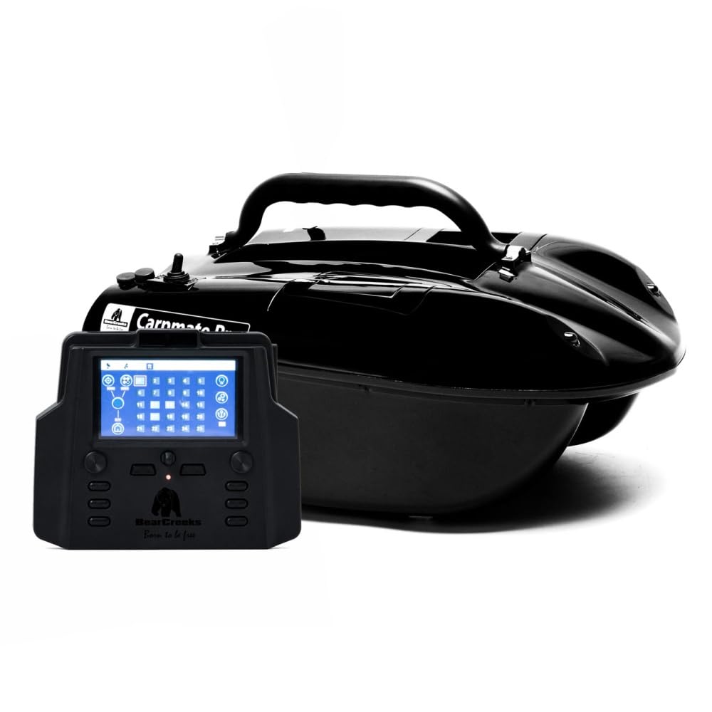 BearCreeks iPilot18 Carp Fishing Feeder Boat with GPS Autopilot System Battery Options 1 Spare Battery Fish Finder Option BC202 Fish Finder