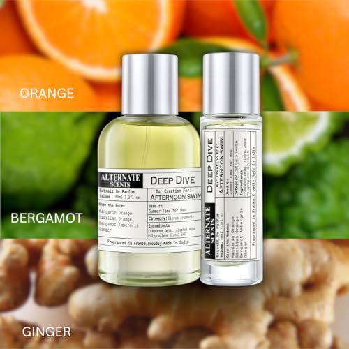 Image of Alternate Scents Deep Dive Long Lasting 100ML Perfume for Men | Fresh Aquatic Citrus Fragrance | 30% Oil Concentration Extrait de Parfum | Inspired by Afternoon Swim | Luxury Perfume Made in India