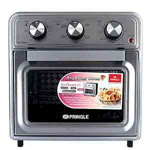 Pringle Air Oven 23 Litres With Aero Crisp Technology 5 in one Traditional Air Fryer Oven | - Dehydrator, Air Fryer, Convection Oven with rotisserie | Preset Function - Toast, Bake, Broil, Air Fry and Reheat| Watt:1650W