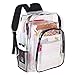 JOMPARO Clear Backpack Transparent Clear Bookbag for Boys Girls Women for School College Work Stadium, 16 inch
