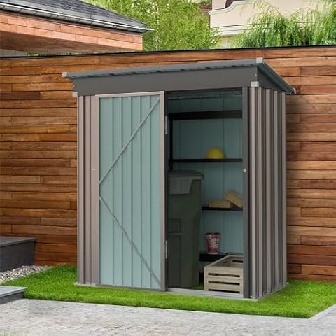 5x3 Foot Galvanized Metal Garden Storage Shed Cover