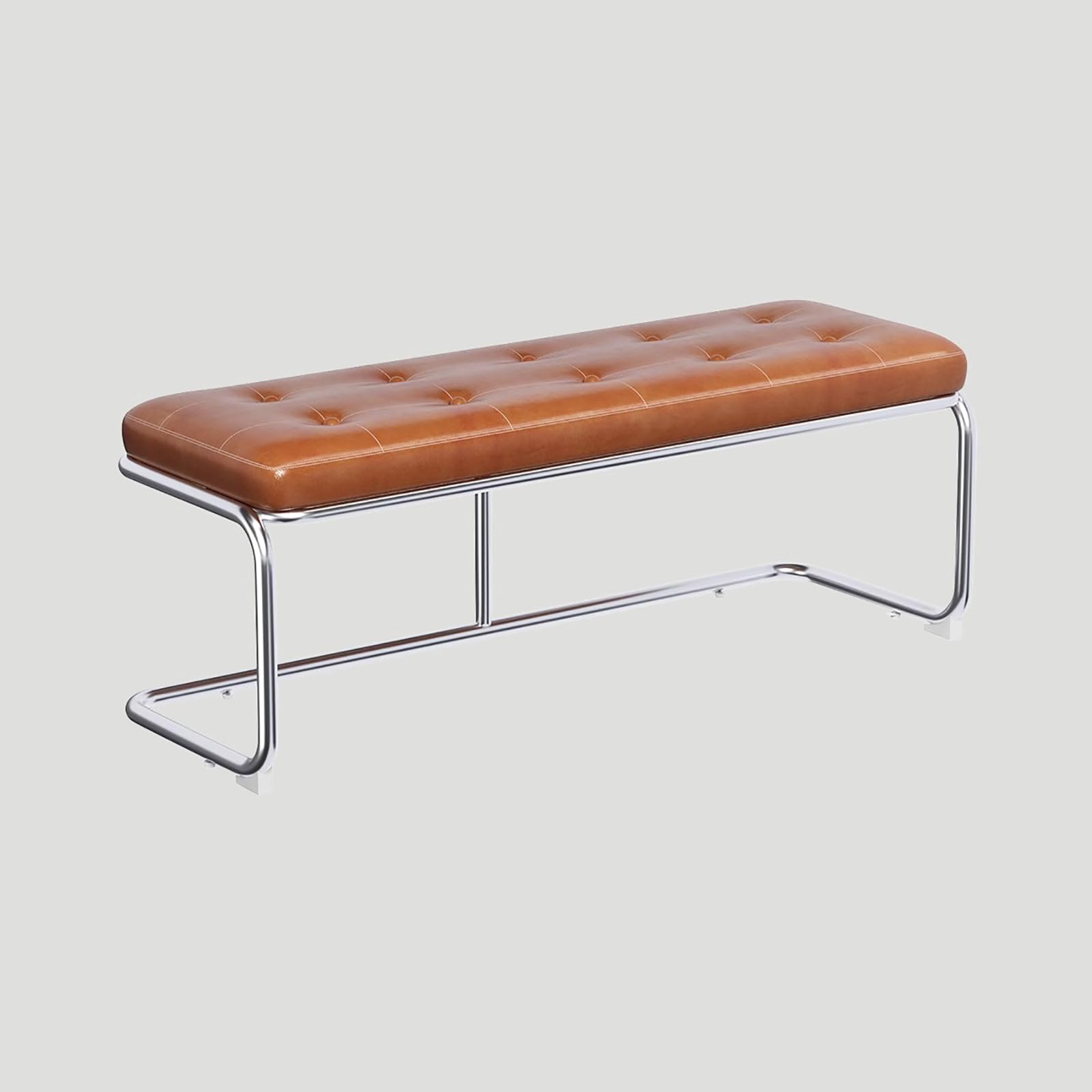 Banc de pied de lit rétro en métal 120 cm anti-rayure avec repose-pieds