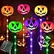 Homeleo Set von 6 Kürbis Solarlampen für Halloween Outdoor, Garten Deko, Solar Pumpkin Pathway Lights Außen Wetterfest für Patio, Rasen, Zaun, Veranda, Balkon