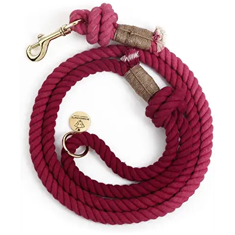 Red Ombre Pink Handmade Rope Leashes for Dogs Rope Dog Leash Rope Cute Dog Leash Braided Dog Leash Cotton Rope Leash for Small Dogs 5FT Organic Cotton Cover