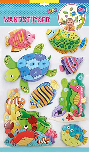 Edition Trötsch 39935 con Adhesivo Decorativo para Pared océano 3D Efecto, 8 Diferentes Pegatinas
