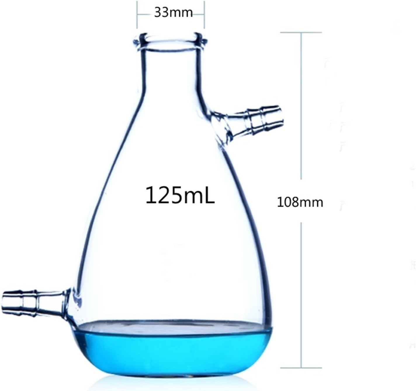 Zestaw szklanych kolb, 125 ml-2000 ml szklana kolba filtracyjna z dwoma rurkami Kolba ssąca laboratoryjna Szkło laboratoryjne(5000mL)