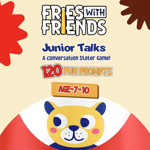Image of Popcorn Stick Game for Kids, Teens, and Adults, Fun Questions & Conversation Starter Party Games, Fries with Friends (Junior Talks) 120 Double-Sided Ice Breaker Sticks Play for Age 7, 8, 9, 10