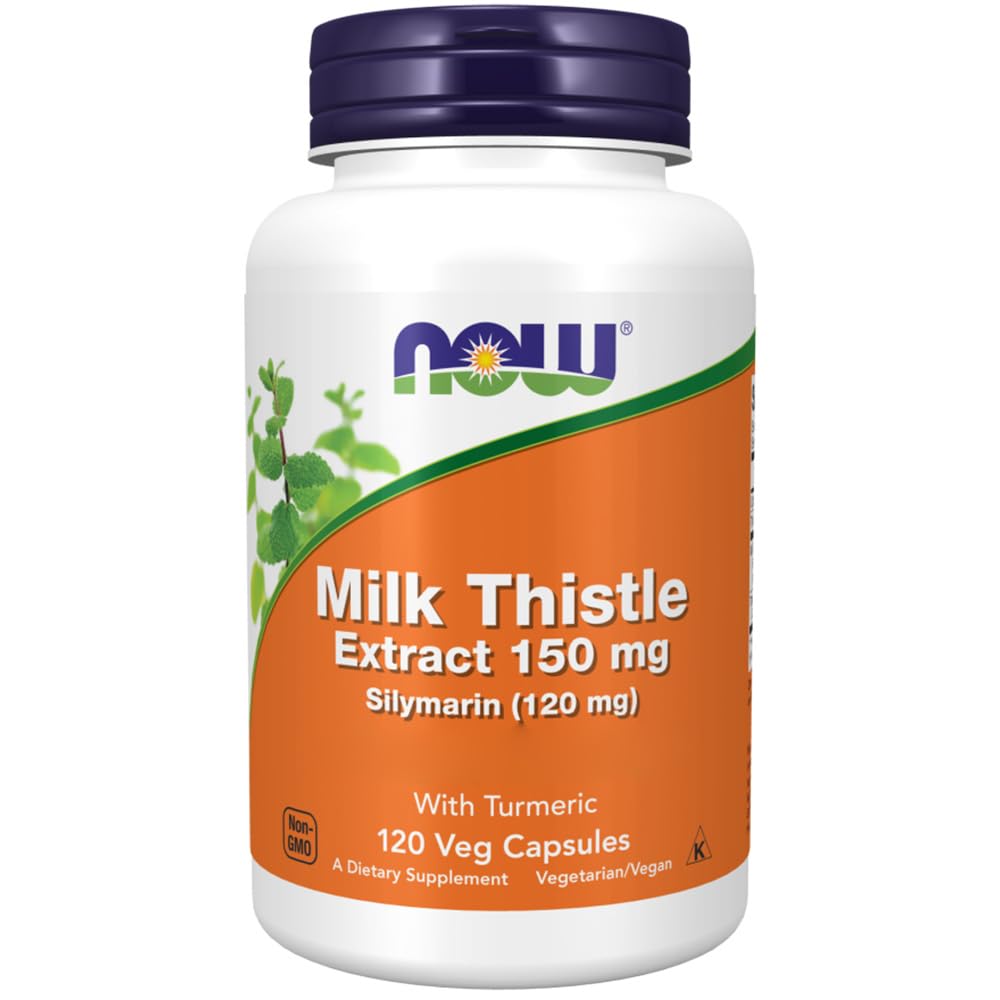 Now Foods, Silymarin Milk Thistle (Cardo Mariano), 150 mg, 120 Capsule vegane, Testato in Laboratorio, Vegetariano, Senza Soia, Senza Glutine, Non OGM
