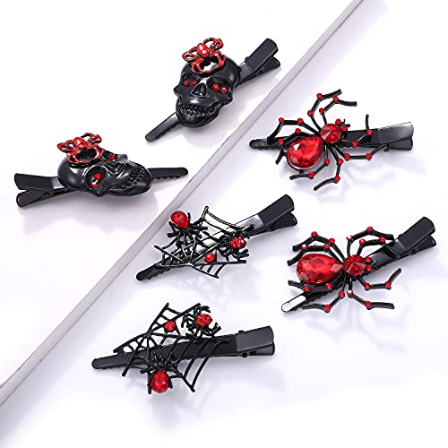 Phalin Halloween Hair Clips Gothic Large Spider Web Skull Hair Clip For Women Spooky Alligator Duckbill Hair Pins Barrettes Halloween Hair Accessory Costume Party Gifts thumb #3