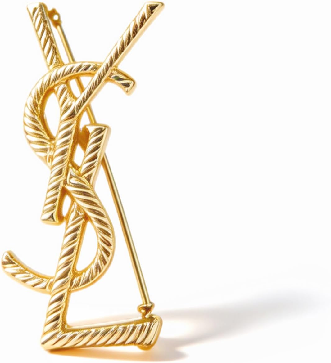 Vintage Twisted Gold Tone Brooch, Minimalist Luxury Lapel Pin for Suits & Jackets,Fashionable and eye-catching accessories - Image 6