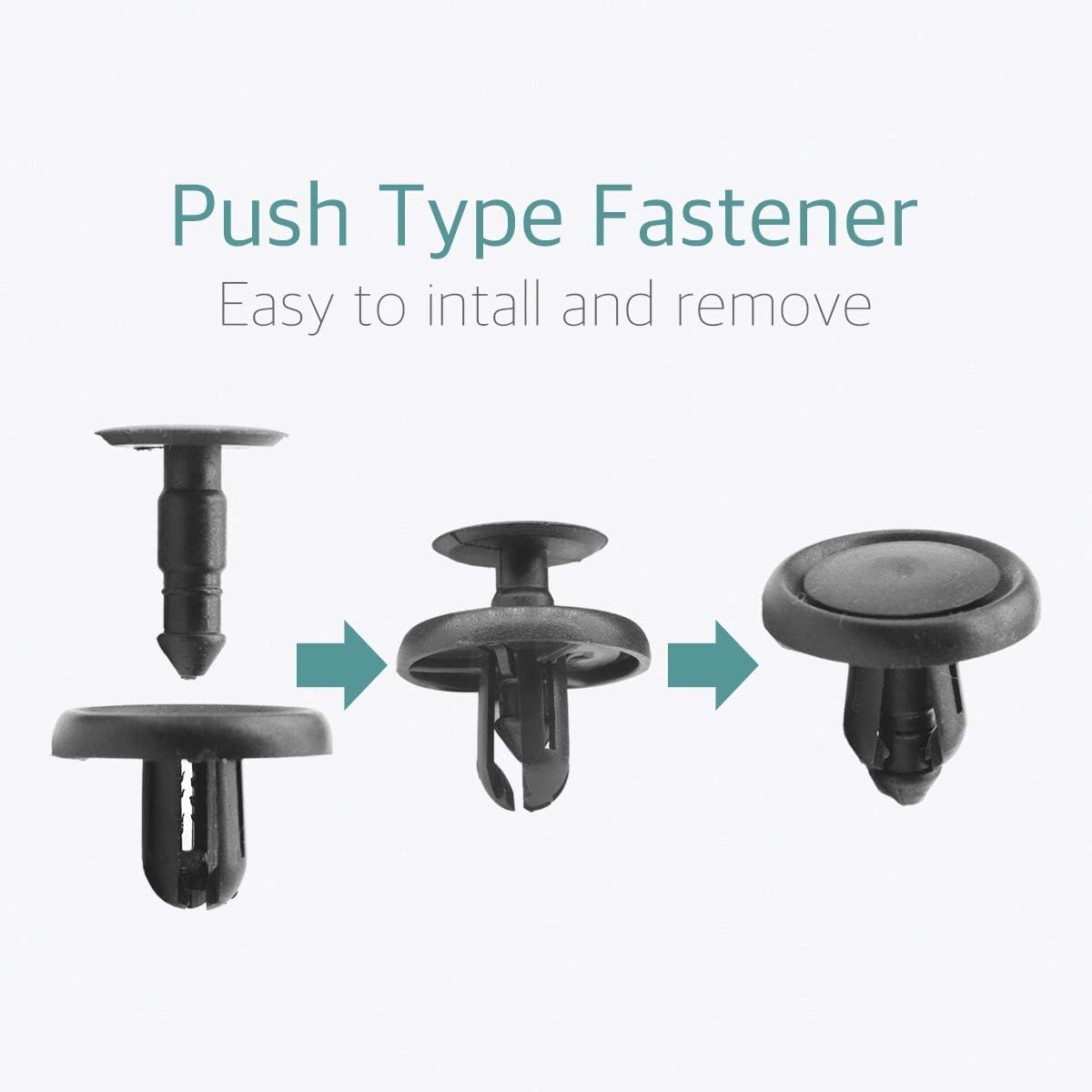 Lantee 100 Pcs Engine Under Cover Push-Type Retainer Clips for Toyota & Lexus 90467-07201