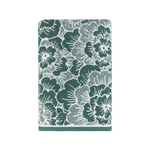 Image of MYTRIDENT Towels for Bath, Floral Collection, 100% Cotton Towel, 1 Pc Bath Towel (75 cm x 150 cm) - Green