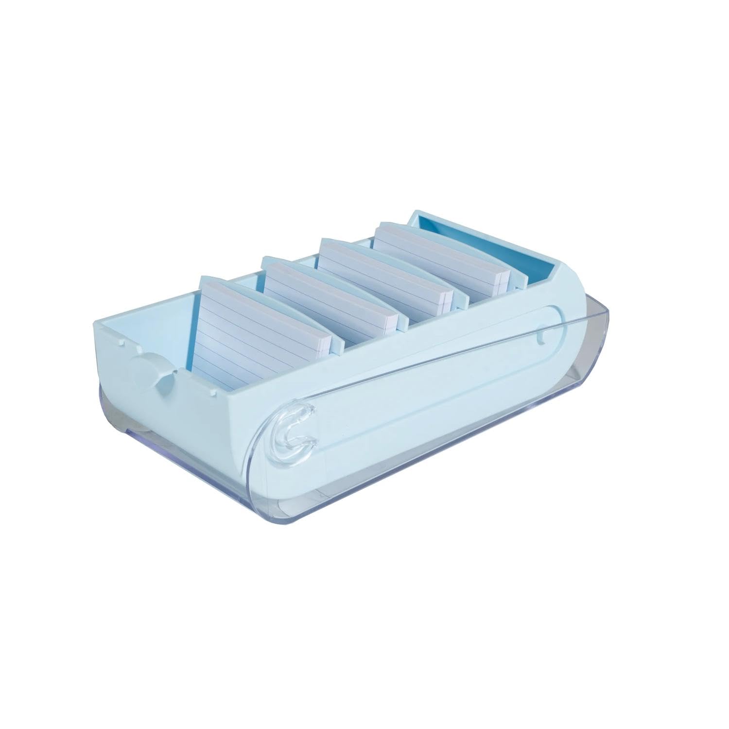 Exacompta - Ref 5346223D - Box of 8 Learning Boxes BUNNYBOX A7 Watercolour - Dimensions 25x13.5x8.5cm - Colour Pastel Blue/Crystal - Capacity up to 900 Cards in A7 Format
