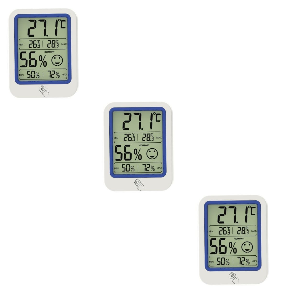 ibasenice 3 Pièces Hygromètre à température humidimètre thermomètre intérieur mesureur d'humidité de fil thermomètre hygromètre numérique mini hygrothermographe Plastique