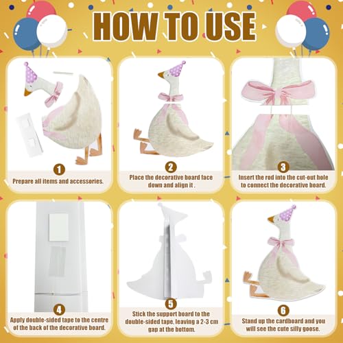 Decoración Fondo Fiesta Silly Goose Rosa Mediano miniatura 5