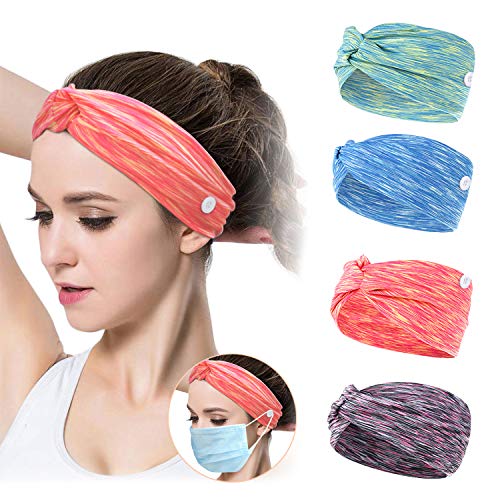 Deadalus 4 pack Womens headbands, Headbands for Masks, Ear Saver