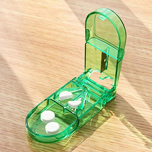 Easyeeasy Draagbare Mini Plastic Medicijn Pil Compartiment Opbergdoos Tablet Snijder Handige Doorzichtige Opbergdoos Pil… - Image 5