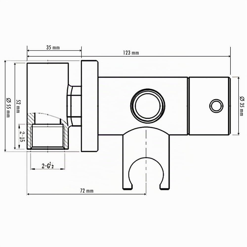 Kibath L474651 Grifo para el WC, Black higiene íntima para sustitución del Bidet, Monomando Agua fría y Caliente con Ducha de Mano. Diseño Redondo, Negro Mate