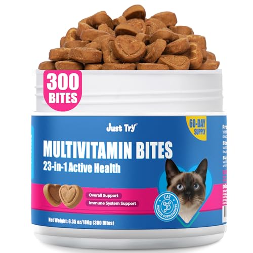 Just Try 23 in 1 Taurine for Cats Vitamins Treats with L-Lysine for Immune, Joint Support Skin &...