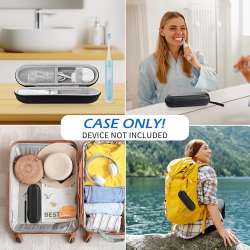 toothbrush travel case for oral boral-b pro 1000 1500 5000 7000 amp philips sonicare 4100 1100 5300 5100 6100io electric toothbrush hard protective storage bag black
