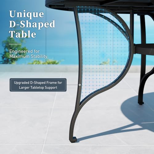 Image of SUNSHINE VALLEY 9pc Patio Dining Set, 67 inch Round Table & 8 Brown Chairs